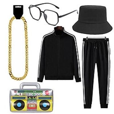 Disco Disco 1980s Outfits Masquerade Accesories Set Men's Women's Costume Vintage Cosplay Casual Daily Top miniinthebox