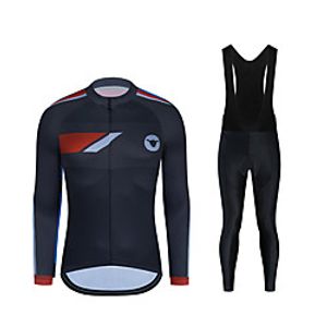 CAWANFLY Men's Long Sleeve Cycling Jersey with Tights Cycling Pants Cycling Bib Tights Spandex RedBlack Bike Sports Geometic Mountain Bike MTB Road Bike Cycling Clothing Apparel  Micro-elastic Lightinthebox