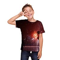 Kids Boys' T shirt Tee Short Sleeve 3D Print Graphic Unisex Print Wine Children Tops Summer Active Daily Wear Regular Fit 3-12 Years miniinthebox - thumbnail