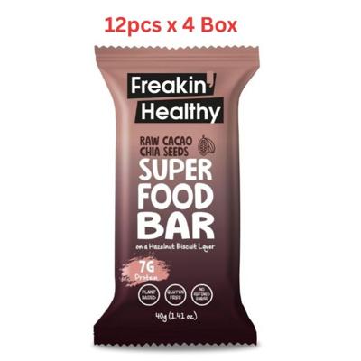 Freakin Healthy Raw Cacao Chia Seeds Super Food Bar 4X12X40G Freakin Healthy Raw Cacao Chia Seeds Super Food Bar 4X12X40G
