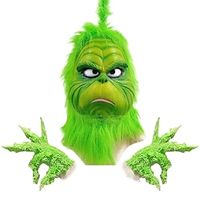 Grinch Mask Gloves Set Green Monster Mask and Gloves for Adult Thief Cosplay Props Christmas Decoration miniinthebox