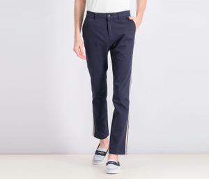 Mens Essential Wash With Novelty Stripe Detail Chino Pants  Navy