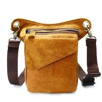 Ekphero Genuine Leather Waist Bag First Layer Leather Casual Vintage Crossbody Bag For Men