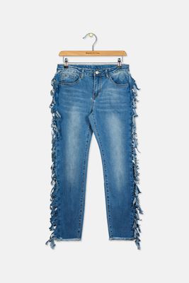 Kids Girls Distressed Pants  Blue