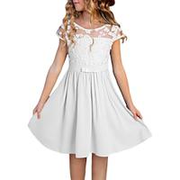 Girls Cotton Elegant Lace Mesh Semi Formal Party Dress Size 6-15 Years Lightinthebox