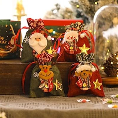 Christmas Knitted Doll Gift Bags,christmas Gift Doll Bags With Drawstring,Christmas Dwarf Rope Candy Gift Bag,christmas Gift Bags For Kids. Lightinthebox