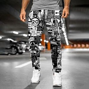 Men's Sweatpants Joggers Trousers Drawstring Elastic Waist 3D Print Graphic Prints Comfort Breathable Sports Outdoor Casual Daily Streetwear Designer Black Micro-elastic  Elasticity Lightinthebox
