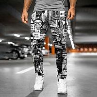 Men's Sweatpants Joggers Trousers Drawstring Elastic Waist 3D Print Graphic Prints Comfort Breathable Sports Outdoor Casual Daily Streetwear Designer Black Micro-elastic  Elasticity Lightinthebox - thumbnail