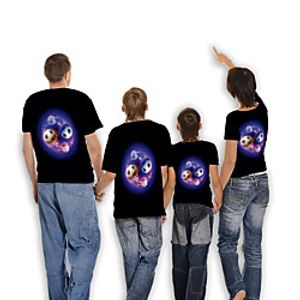 Family Look Tops Graphic Purple Light Purple Sky Blue Short Sleeve 3D Print Daily Matching Outfits miniinthebox