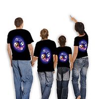 Family Look Tops Graphic Purple Light Purple Sky Blue Short Sleeve 3D Print Daily Matching Outfits miniinthebox - thumbnail