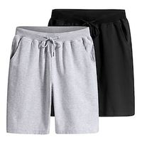 Men's Athletic Shorts Sweat Shorts Drawstring Elastic Waist Plain Outdoor Going out Fashion Streetwear Black Dark Blue Micro-elastic Lightinthebox - thumbnail