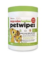 Petkin Extra Mega Value Bamboo Natural Pet Wipes Green Pack of 200 Wipes