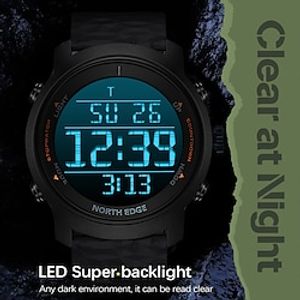 NORTH EDGE Men Digital Watch 50M Waterproof Outdoor Sport Watch Fashion Led Light Stopwatch Wrist Watch Men's Clock Reloj Hombre Lightinthebox