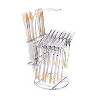 Royalford Stainless Steel Cutlery Set With Display Stand Gold Plated 25 Piece - RF10315