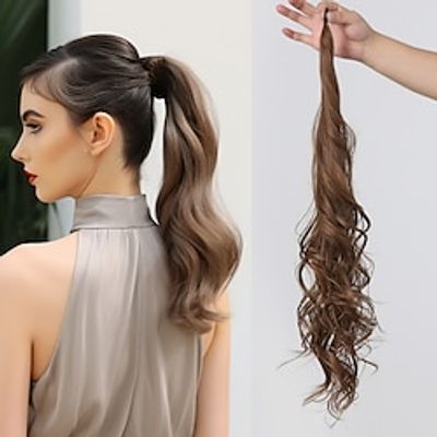 Drawstring Ponytails Adjustable curling Synthetic Hair Hair Piece Hair Extension Wavy Deep Wave 26 inch New Year Party Evening Evening Party Lightinthebox Drawstring Ponytails Adjustable curling Synthetic Hair Hair Piece Hair Extension Wavy Deep Wave 26 inch New Year Party Evening Evening Party Lightinthebox