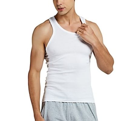 Men's Tank Top Vest Top Undershirt Sleeveless Shirt Plain Crewneck Street Vacation Sleeveless Clothing Apparel Fashion Designer Basic Lightinthebox