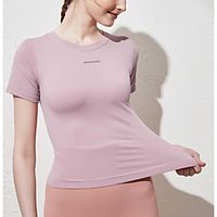 Women's Tee  T-shirt Crew Neck Nylon Sport Athleisure T Shirt Top Short Sleeves Breathable Soft Comfortable Exercise  Fitness Running Everyday Use Casual Daily Outdoor Exercising  Summer Lightinthebox - thumbnail