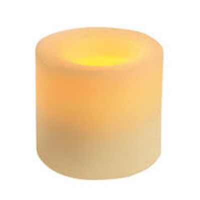 Inglow Flameless Candle Rustic Vanilla-Scented Pillar with Timer, 4-inch tall, Cream (IG55400)