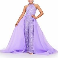 Two Piece Sweep  Brush Train Flower Girl Dress Birthday Girls Cute Prom Dress Organza with Feathers  Fur Star Fit 3-16 Years Lightinthebox - thumbnail