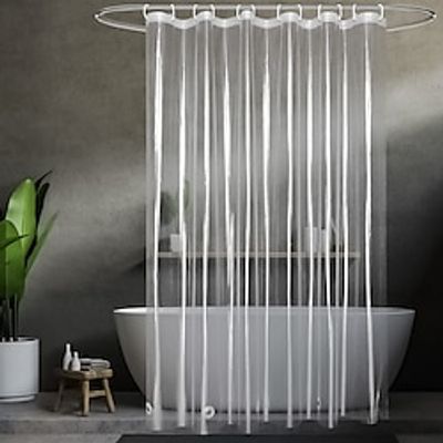 Waterproof Transparent Shower Curtain Lined with Mold Resistant Plastic Shower Curtain With Hooks Home PEVA Bathroom Decoration Lightinthebox Waterproof Transparent Shower Curtain Lined with Mold Resistant Plastic Shower Curtain With Hooks Home PEVA Bathroom Decoration Lightinthebox
