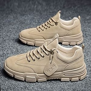 Men's Sneakers Comfort Shoes Safety Shoes Casual Outdoor Daily Safety Shoes Faux Leather Breathable Black khaki Summer Spring Lightinthebox
