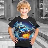 Boys 3D Car Tee Shirt Short Sleeve 3D Print Summer Active Sports Fashion Polyester Kids 3-12 Years Crew Neck Outdoor Casual Daily Regular Fit miniinthebox
