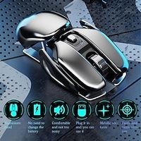 PX2 Metal 2.4G Rechargeable Wireless Mute 1600DPI Mouse 6 Buttons for PC Laptop Computer Gaming Office Home Waterproof Mouse miniinthebox - thumbnail