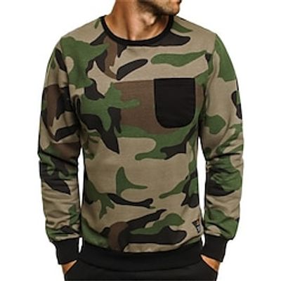 Men's Zip Up Sweatshirt Pullover Graphic Patterned Camo  Camouflage Print Daily Sports Streetwear 3D Print Casual Big and Tall Hoodies Sweatshirts  White Blue Army Green Lightinthebox