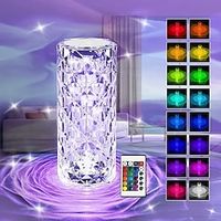 Remote Control 16 Color Touch Crystal Table Lamp USB Rechargeable Christmas Holiday Wedding Home Living Room Bedroom Bed Decoration New Year's Best Gift Lightinthebox - thumbnail