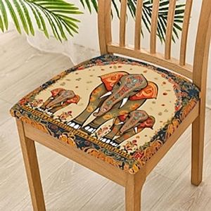 Elephant Dining Chair Cover Stretch Chair Seat Slipcover Elastic Chair Protector For Dinning Party Hotel Wedding Soft Removable Washable 48x48cm19''x19'' Lightinthebox