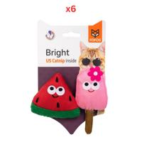 FOFOS Watermelon & Popsicle With Catnip Cat Toy (Pack Of 6)