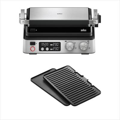 Braun MultiGrill 7 Contact Grill, 2000 Watts, 3-in-1 Cooking Positions, Black-Stainless Steel - CG 7040 Braun MultiGrill 7 Contact Grill, 2000 Watts, 3-in-1 Cooking Positions, Black-Stainless Steel - CG 7040