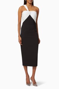Monochrome Dress in Crepe