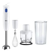 Braun MultiQuick 1 Hand Blender, 450 Watts, Easy 1-Speed, Chopper 350ml, Whisk, Lightweight, 600 ml BPA-Free Plastic Beaker, Dishwasher Safe, White - MQ 10.202M WH