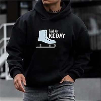 Graphic Prints Skates Fashion Hoodie Vacation Going out Streetwear Hoodies Black White Long Sleeve Hooded Print Spring   Fall Designer Hoodie Sweatshirt Lightinthebox
