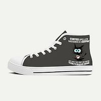 Men's Sneakers Casual Shoes Print Shoes Plus Size Classic Casual Daily Canvas Lace-up Dark Grey Black White Lightinthebox - thumbnail