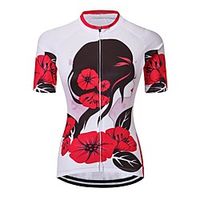 21Grams Women's Short Sleeve Cycling Jersey Summer Spandex Polyester White Floral Botanical Bike Jersey Top Mountain Bike MTB Road Bike Cycling Quick Dry Moisture Wicking Breathable Sports Clothing miniinthebox - thumbnail