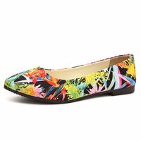 Big Size Foral Print Dandelion Colorful Multi Color Match Slip On Flat Shoes