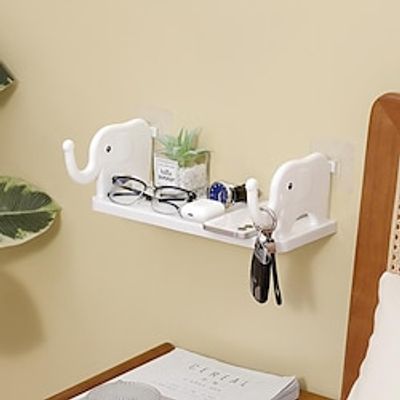 Elephant Wall Art Storage Rack New Style Non-perforated Wall Hanging miniinthebox