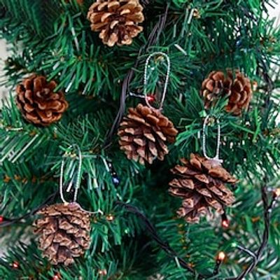 Christmas decorations Christmas tree pendants wreaths photography props hanging decorations large pine cones primary colors pine trees Lightinthebox