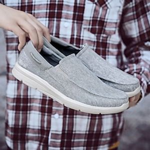 Men's Shoes Sneakers Loafers  Slip-Ons Espadrilles Light Soles Slip-on Sneakers Casual British Preppy Daily Office  Career Cycling Shoes Walking Shoes Canvas Denim Breathable Army Green Blue Beige Lightinthebox