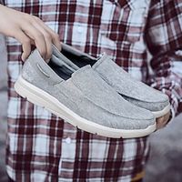 Men's Shoes Sneakers Loafers  Slip-Ons Espadrilles Light Soles Slip-on Sneakers Casual British Preppy Daily Office  Career Cycling Shoes Walking Shoes Canvas Denim Breathable Army Green Blue Beige Lightinthebox - thumbnail