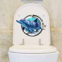 3D Diving Toilet Sticker Cartoon Toilet Decorative Sticker Bathroom Toilet Cover Self Adhesive Stickers for Bathroom. miniinthebox - thumbnail