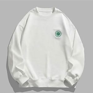 Men's Sweatshirt Pullover White Crew Neck Graphic Print Going out Streetwear Streetwear Designer Casual Winter Fall Clothing Apparel Hoodies Sweatshirts  Long Sleeve Lightinthebox