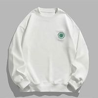 Men's Sweatshirt Pullover White Crew Neck Graphic Print Going out Streetwear Streetwear Designer Casual Winter Fall Clothing Apparel Hoodies Sweatshirts  Long Sleeve Lightinthebox - thumbnail