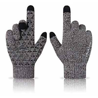 Winter Bike Gloves  Cycling Gloves Touch Gloves Anti-Slip Warm Breathable Full Finger Gloves Sports Gloves Black Grey Dark Gray for Adults' Outdoor Exercise Cycling  Bike Lightinthebox