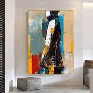 Hand-painted Abstract Figure Outline Oil Painting Canvas Wall Art Decoration Elegant Man in Suit Fantasy Soldier Acrylic Paintings for Home Decor Rolled Frameless Unstretched Painting miniinthebox