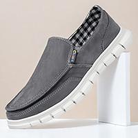 Men's Loafers Slip-Ons Comfort Loafers Canvas Comfortable Slip Resistant Loafer Light Green Blue Gray Lightinthebox