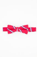 Boys Repp Stripe Bow Tie  Red - thumbnail