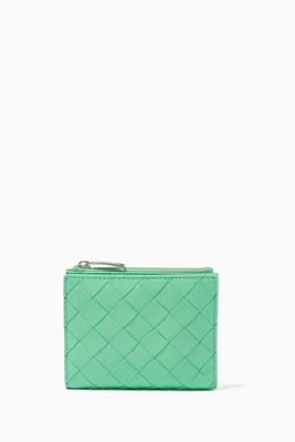 Mini Bi-fold Zip Wallet in Intrecciato Nappa